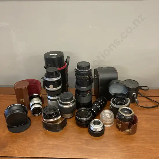 Assorted Camera Lenses, Cases Etc